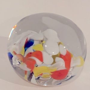 Floral Petal Glass Paperweight